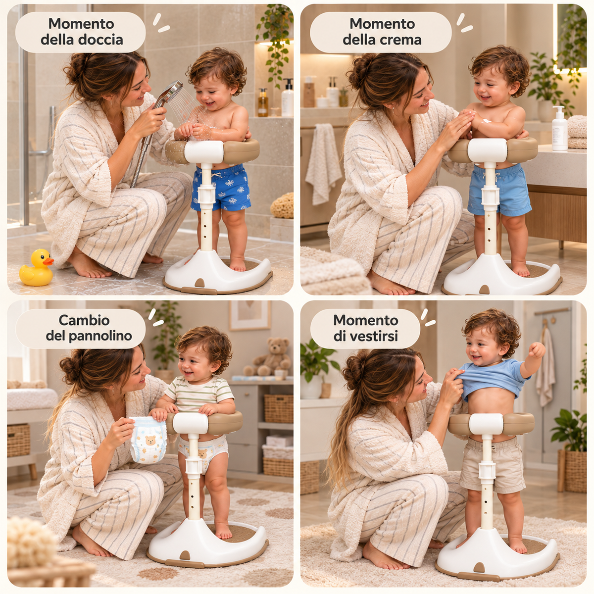Soporte de baño ajustable para bebés