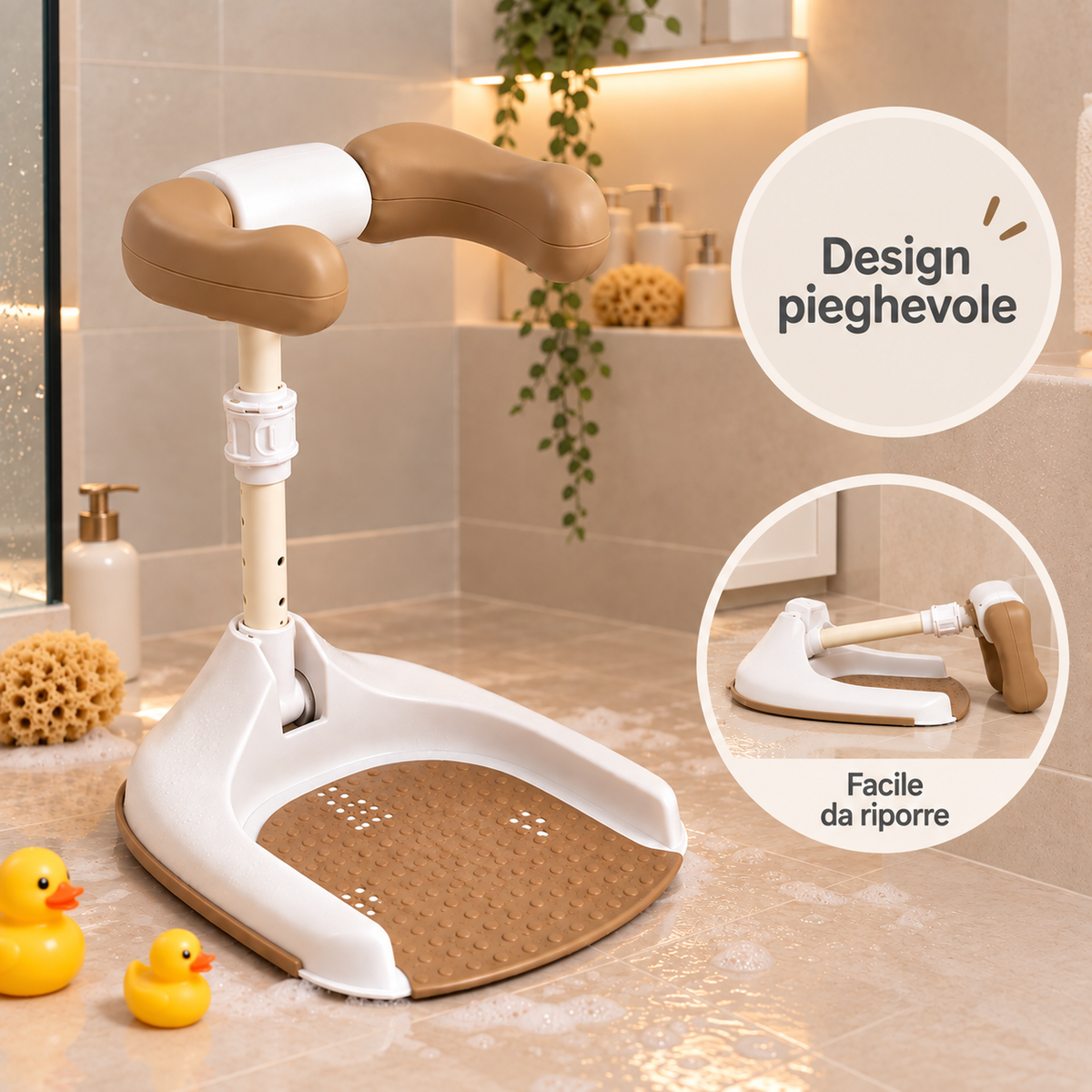 Soporte de baño ajustable para bebés